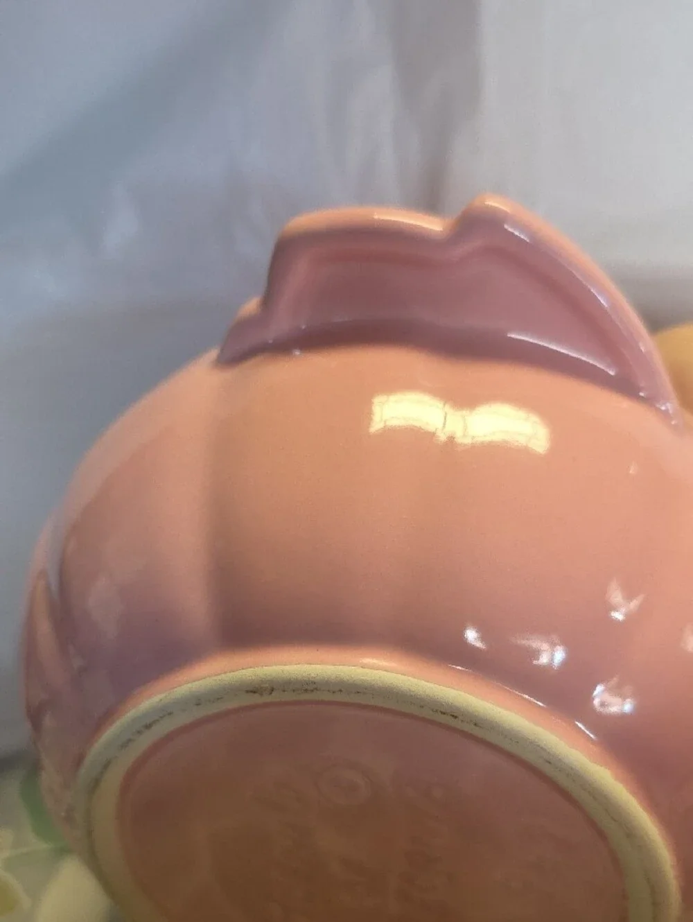 Vintage Hoenig Of California Pink Ceramic Lidded  Jar with Gray Handle